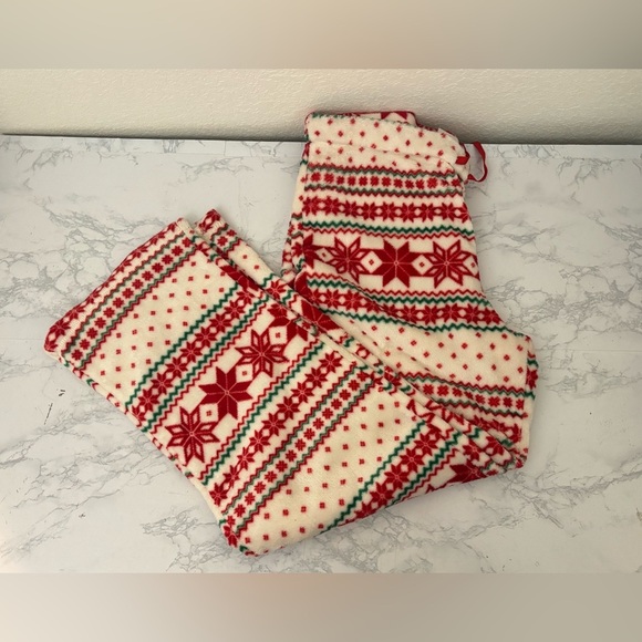 Secret Treasures Other - Secret Treasures Holiday Fleece Pajama Pants Size L 12-14 Red White Green​